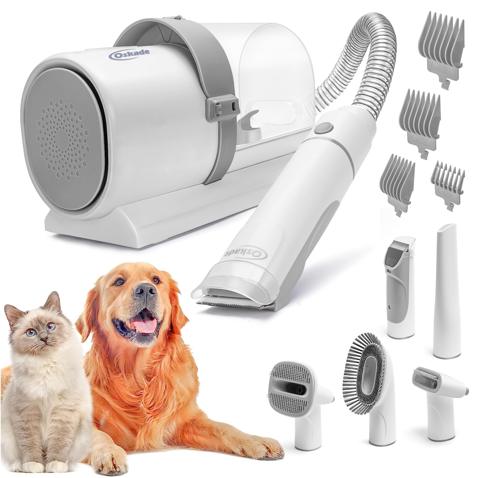 Pet Grooming Vacuum,Dog Grooming Kit, Suction 99% Pet Hair, 2.5L Large Capacity Dust Cup, 5 Pet Grooming Tools,3 Mode Powerful Suction,Suitable for Dogs and Cats