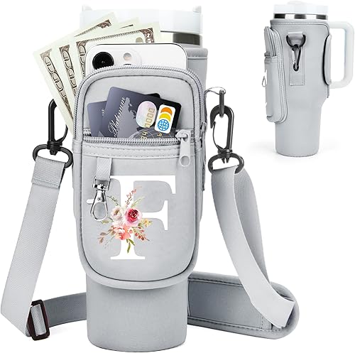 Miniatura 128 de Initial Water Bottle Holder with Strap for Stanley 40 oz Tumbler/Simple Modern 40 oz Tumbler,Water Bottle Carrier Bag with Strap,Personalized A-Z