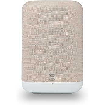 Bluesound Pulse Flex Wireless Bluetooth Hi-Res All-in-One Speaker AirPlay 2 Spotify Connect Alexa Skills Multiroom Audio - White/Tan