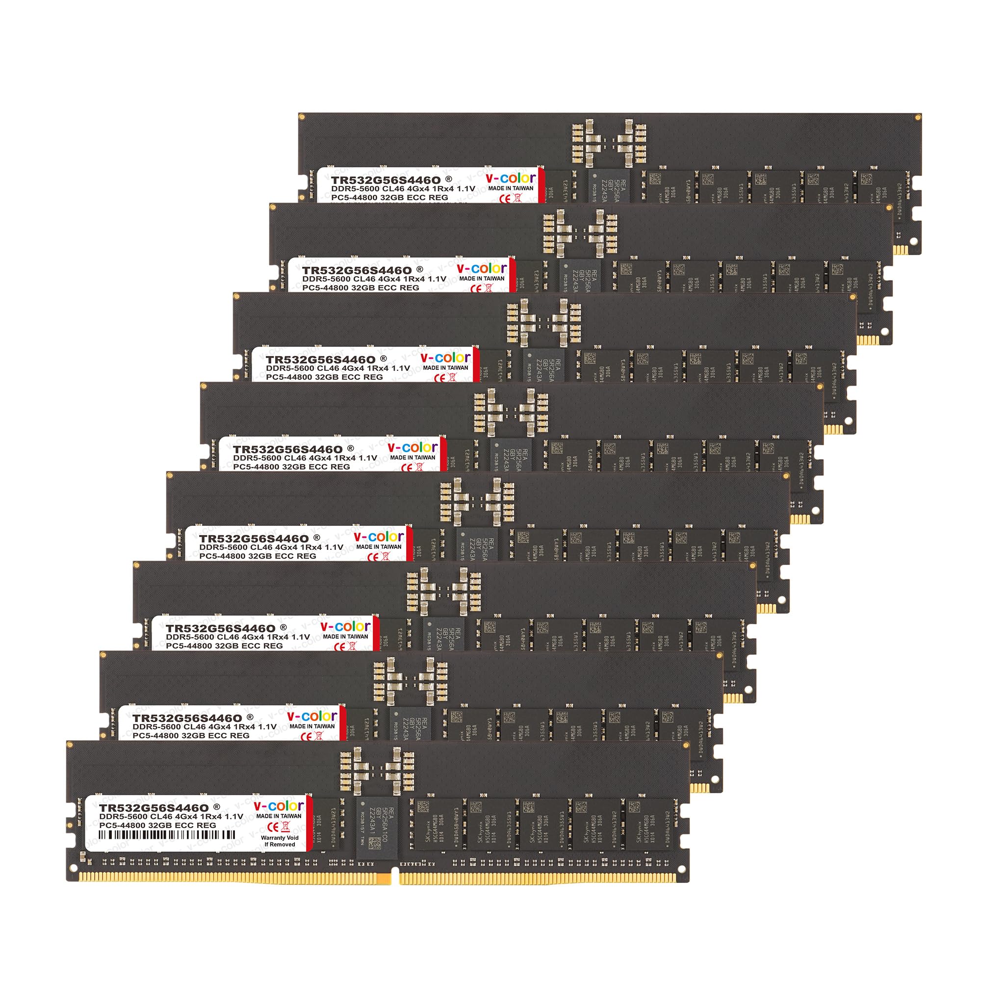 V-Color DDR5 256GB (32GBx8) 5600MHz CL46 4Gx4 1Rx4 ECC R-DIMM (ECC