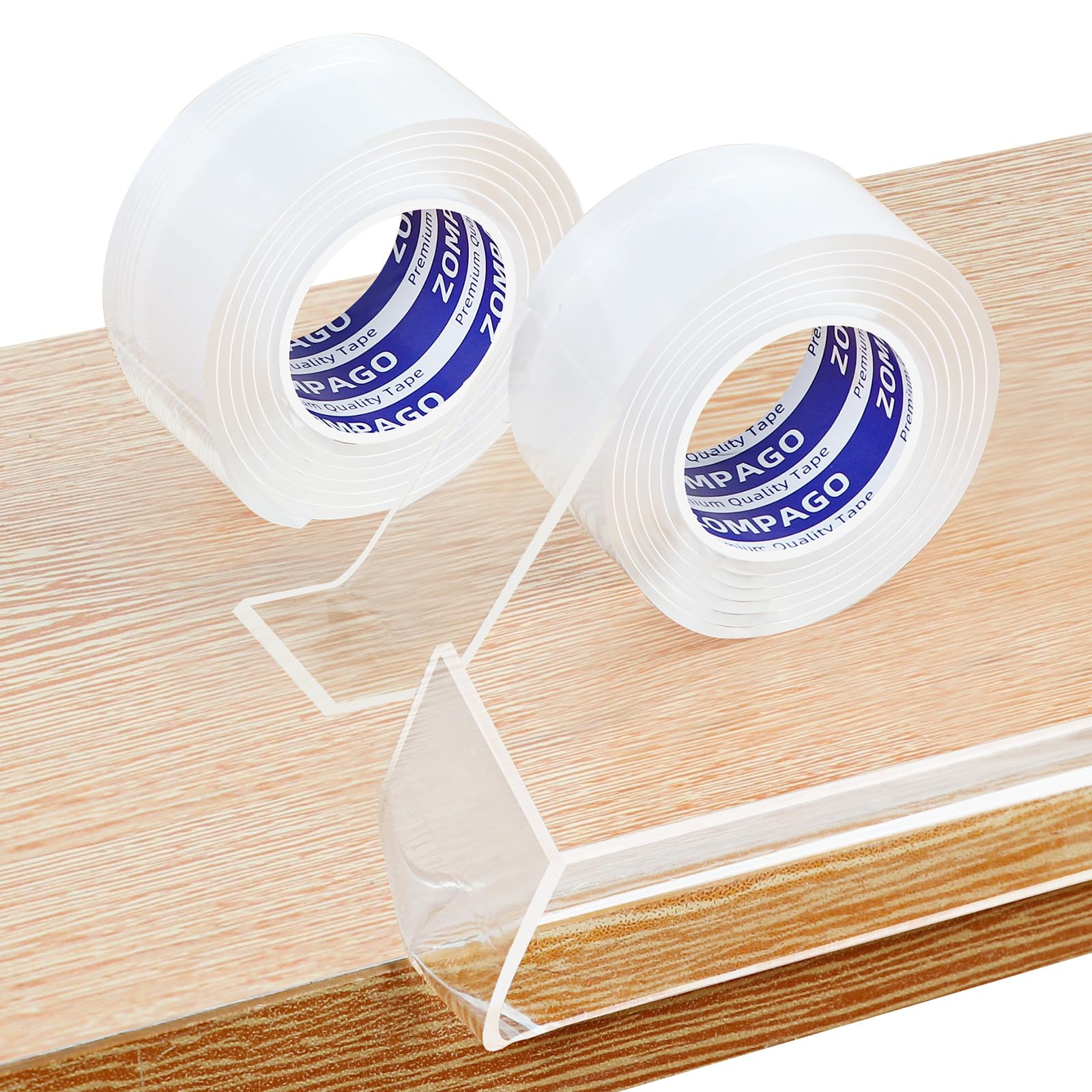 ZOMPAGO Kantenschutz Transparent Selbstklebend, 1m x 3cm x 2rollen, Extra Stark Klar Weiche Möbelkantenschoner für Baby-Sicherung,Kanten-&Eckenschutz für Schränke,Tische,Wände,Betten,Küche,2mm Dicke