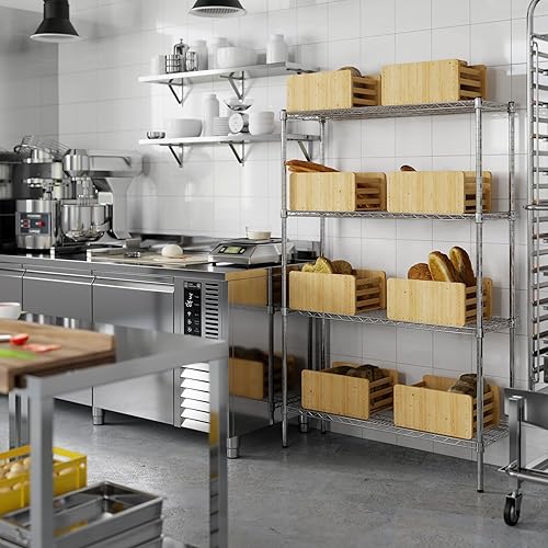 Miniatura 6 de Kit de estantería de alambre cromado de 4 niveles de 14 pulgadas de profundidad x 42 pulgadas de ancho x 64 pulgadas de alto Unidad de estante de