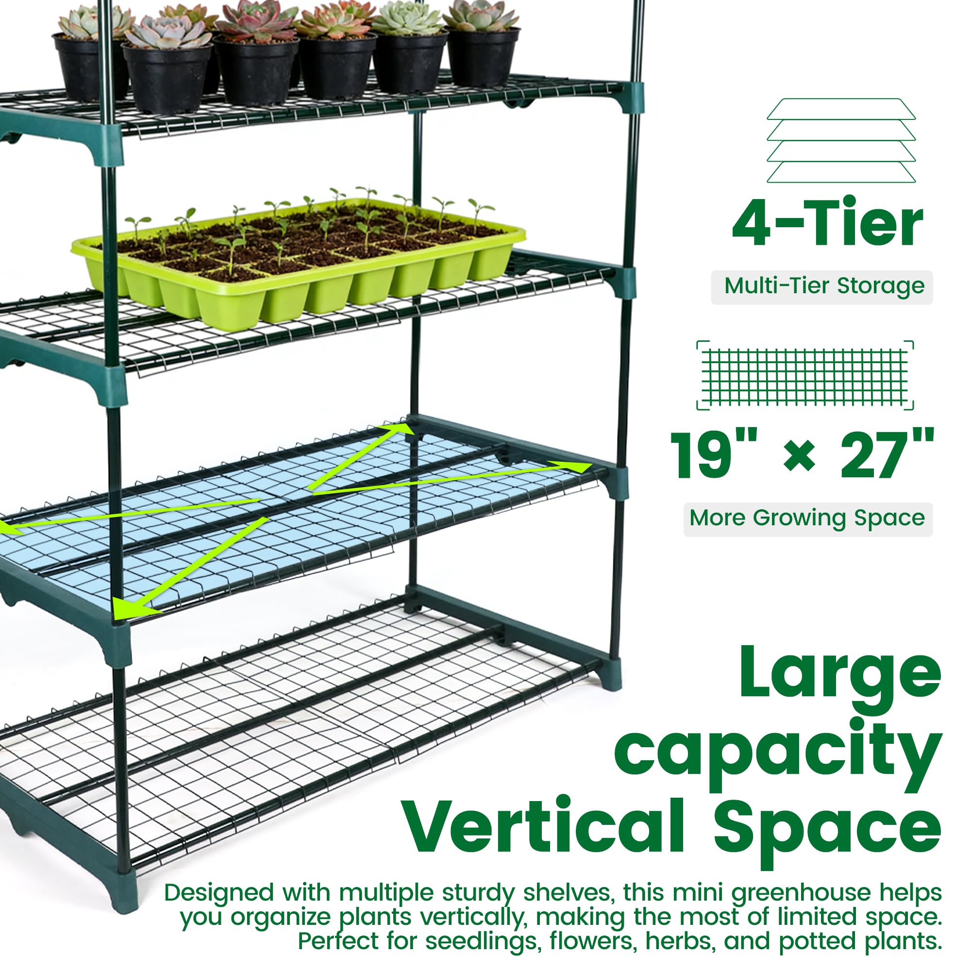 Estufa Mini com 4 Prateleiras, 160 cm A x 68 cm C x 48 cm L