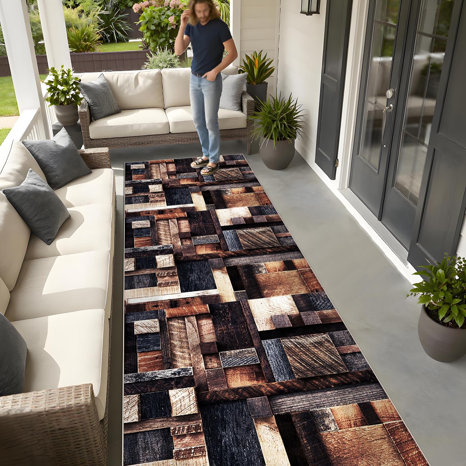 Bieżnik na korytarz, antypoślizgowy, 50 x 400 cm, chodnik do kuchni i wejścia, nadaje się do prania, chodniki do przedpokoju, kuchni, chodnik, dywan podłogowy, do przedpokoju, salonu, korytarza