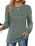 Long Sleeve Shirts for Women Tunic Tops Fall Sweaters Fashion 2025 Winter Clothing Sweater