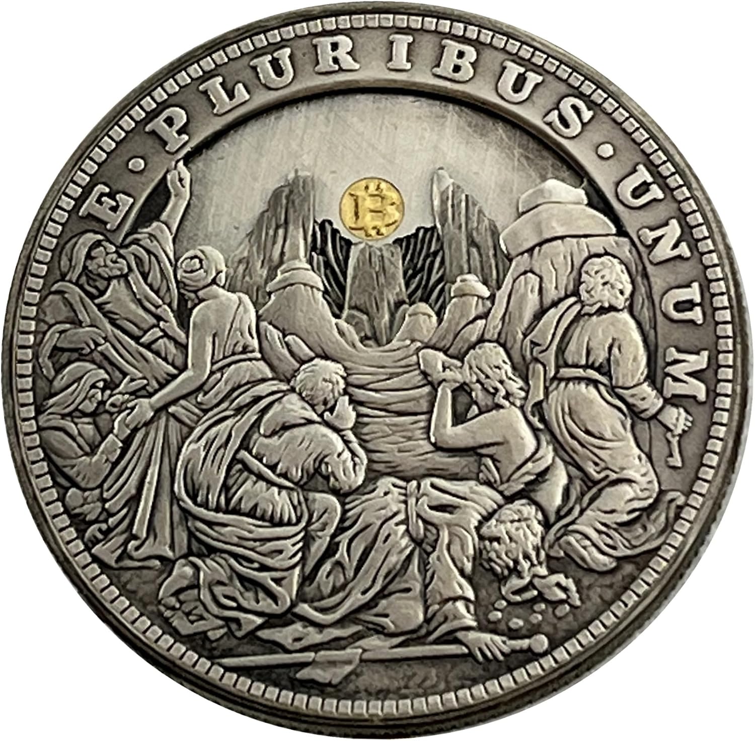Movable Mechanism Coin Roman Booteen Amazing Art 'Open The Mountain' Hobo Nickel Morgan Dollar Magic Collectible Creative Gift Handmade Commemorative Coin