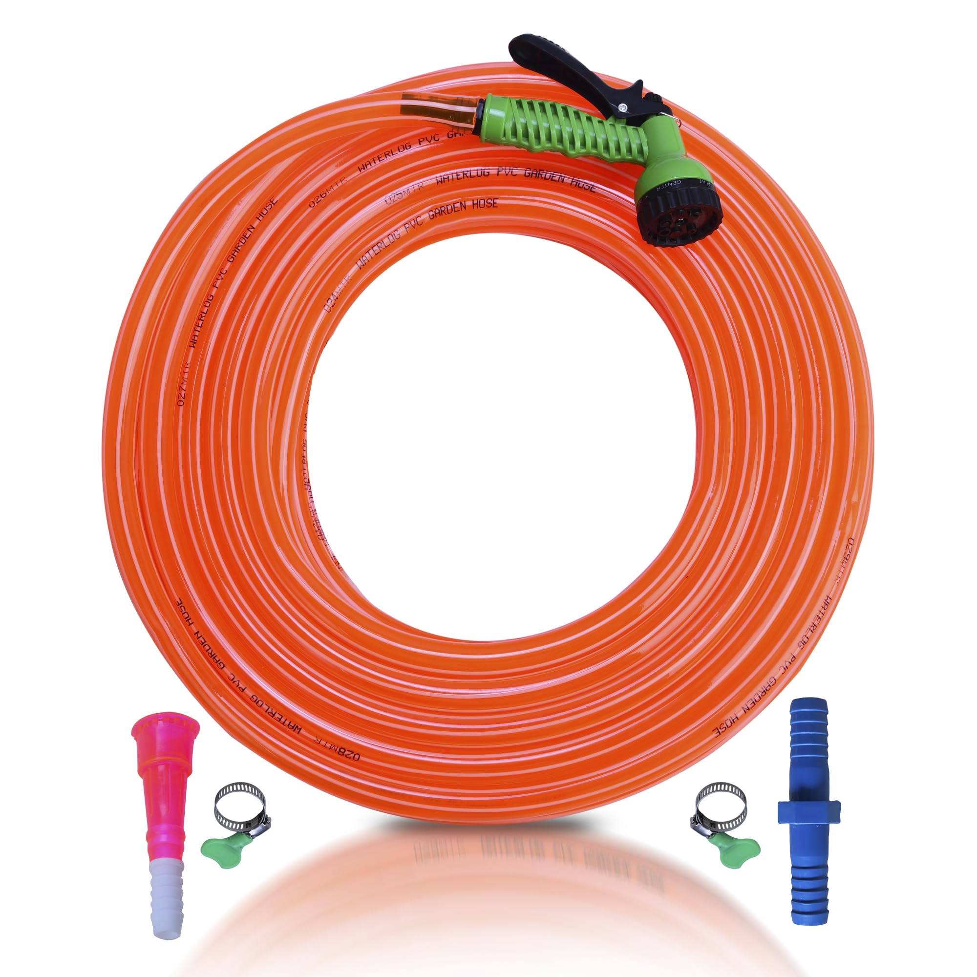 WATERLOG Zebra Type Garden Hose - 20M Length (65.61 Ft), 0.5 Inch (13mm) with 7-in-1 Heavy Hose Sprayer, for Gardening, Floor Cleaning, and Car Wash, Complete with Hose Connector & Clamps (B0CQPBC31L) Amazon Price History, Amazon Price Tracker