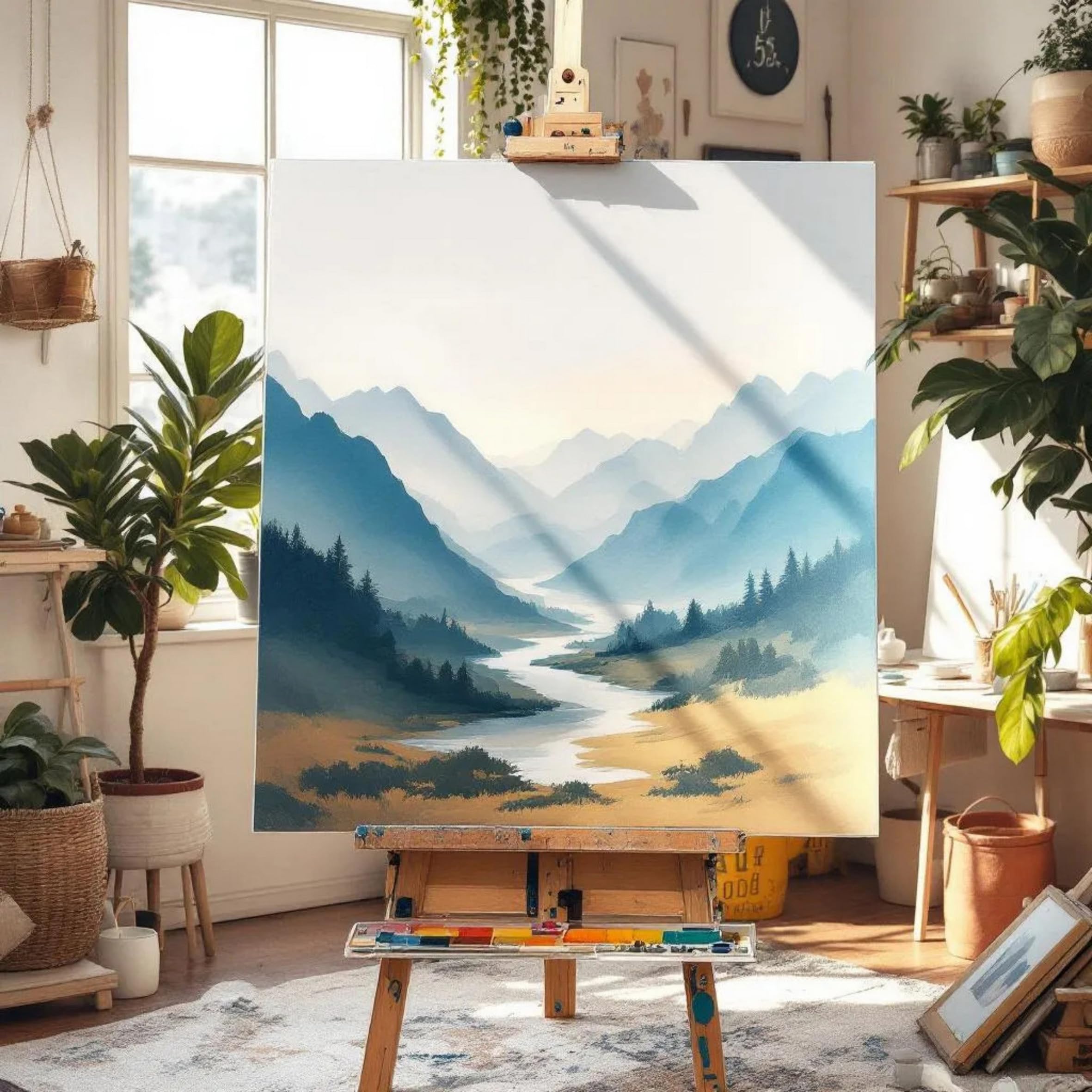Juego de 2 lienzos XL sobre bastidor, 100 x 80 cm, lienzo artístico con 3 capas de tela de lino imprimada, lienzo básico de algodón, lienzo de pintura para pintura acrílica y pintura al óleo