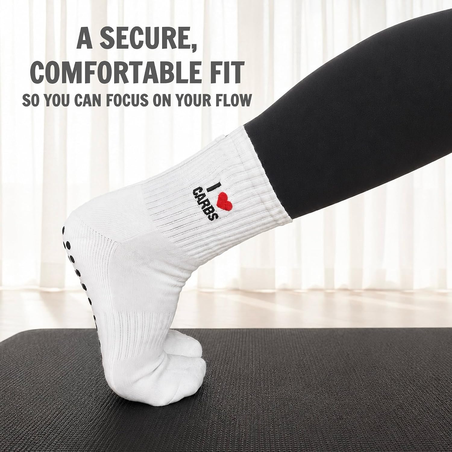 Cute Pilates Grip Socks for Women, Non-Slip for Barre Yoga Reformer Lagree image 3