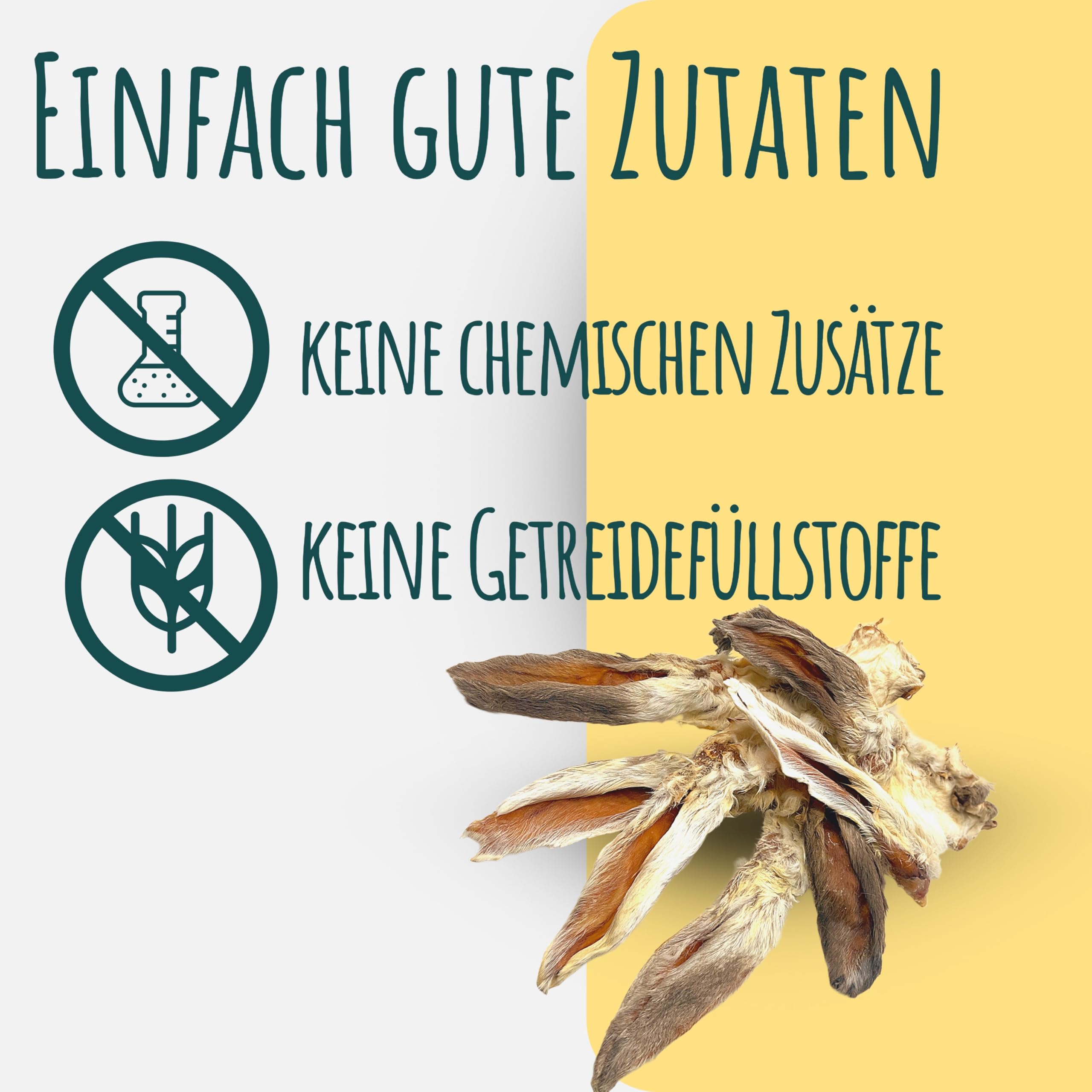 Getrocknete Kaninchenohren mit Fell, 10kg, Hasenohren für Hunde, 100% natürliches Leckerli, Barf Hundesnacks, Kauartikel Hund, Rabbit Ears von Wuffsnacks