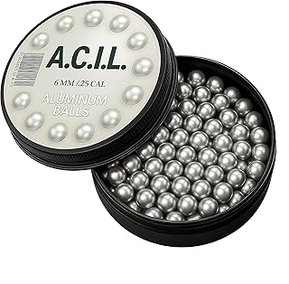 6 mm Aluminum BBs (.25 Cal) – 100 Pcs | Solid Lightweight Balls for Airguns | Rust-Free, Reusable, High-Velocity Ammo