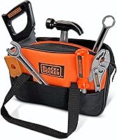 BLACK+DECKER Junior Tool Bag 13-Piece Kids Pretend Play Set with Hammer, Saw, Screwdriver - Ages 3+