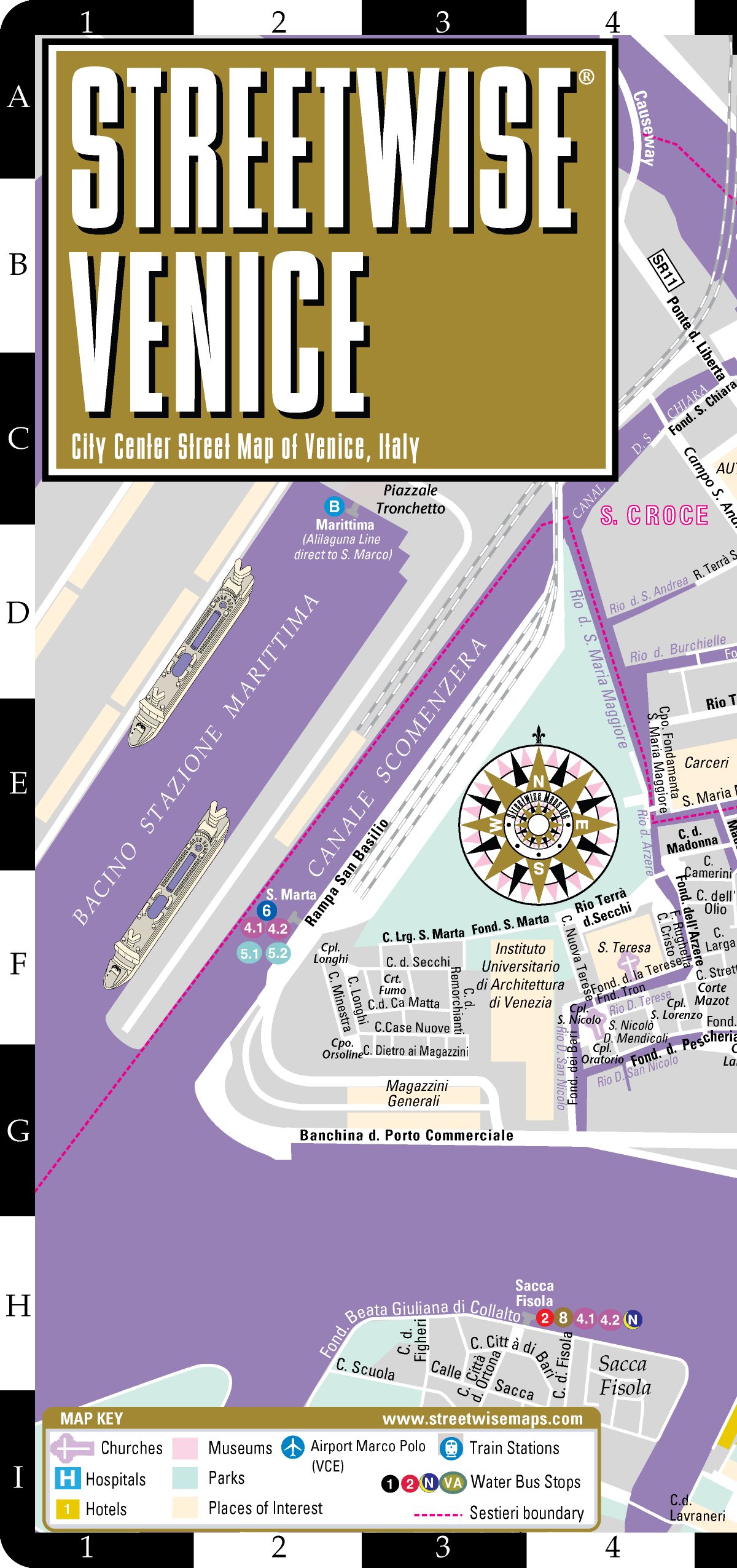 Streetwise Venice Map - Laminated City Center Street Map of Venice, Italy Map – Folded Map, January 1, 2015
