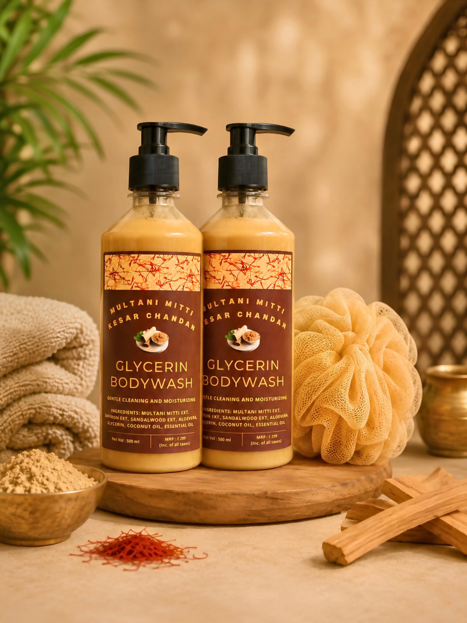 Multani Mitti Kesar Chandan Glycerin Bodywash | Long Lasting Luxurious Fragrance | Paraben & Silicon Free | Unisex Shower Gel | Pack of 500ml * 2 Pcs.-image-40
