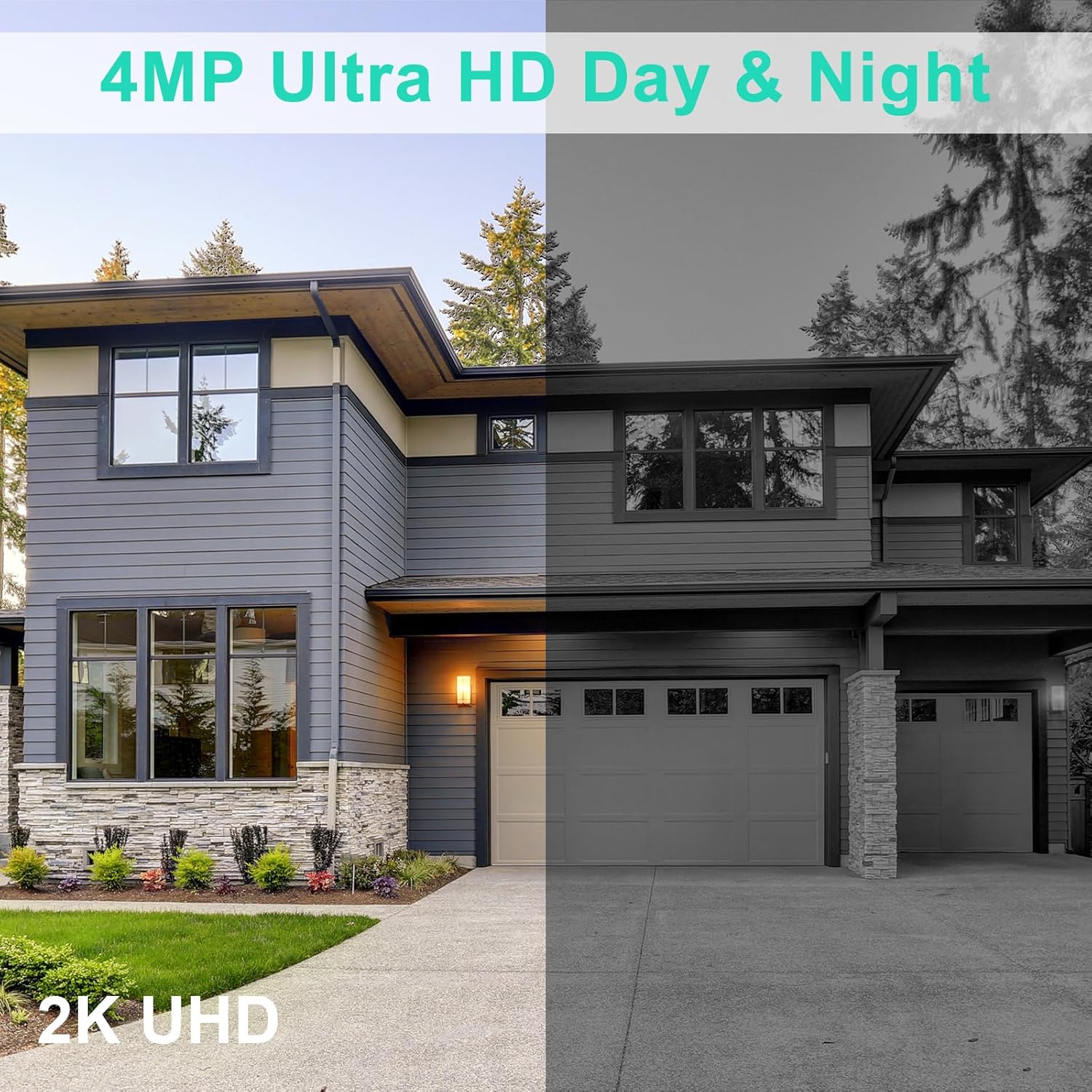 SANSCO camera showing 4MP Ultra HD Day & Night vision with 2K UHD clarity