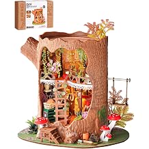 Rolife DIY Miniature House Kit for Adults, Mini Wooden Dollhouse Kit, Tiny House Diorama Building Kits-Birthday Christmas Craft Hobbies Gift for Teens Kids Fairytale Tree House