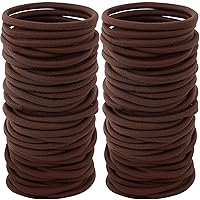 Vista 10 de 100 piezas de coletero elástico de 4 mm, sin daños, para mujeres, hombres y niñas (4 mm, color beige y rubio)