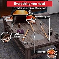 Vista 7 de Juego de Accesorios para Horno de Pizza - Kit de Preparación de Pizza de 3 Piezas con Pala de Pizza, Cepillo para Horno de Pizza y Piedra