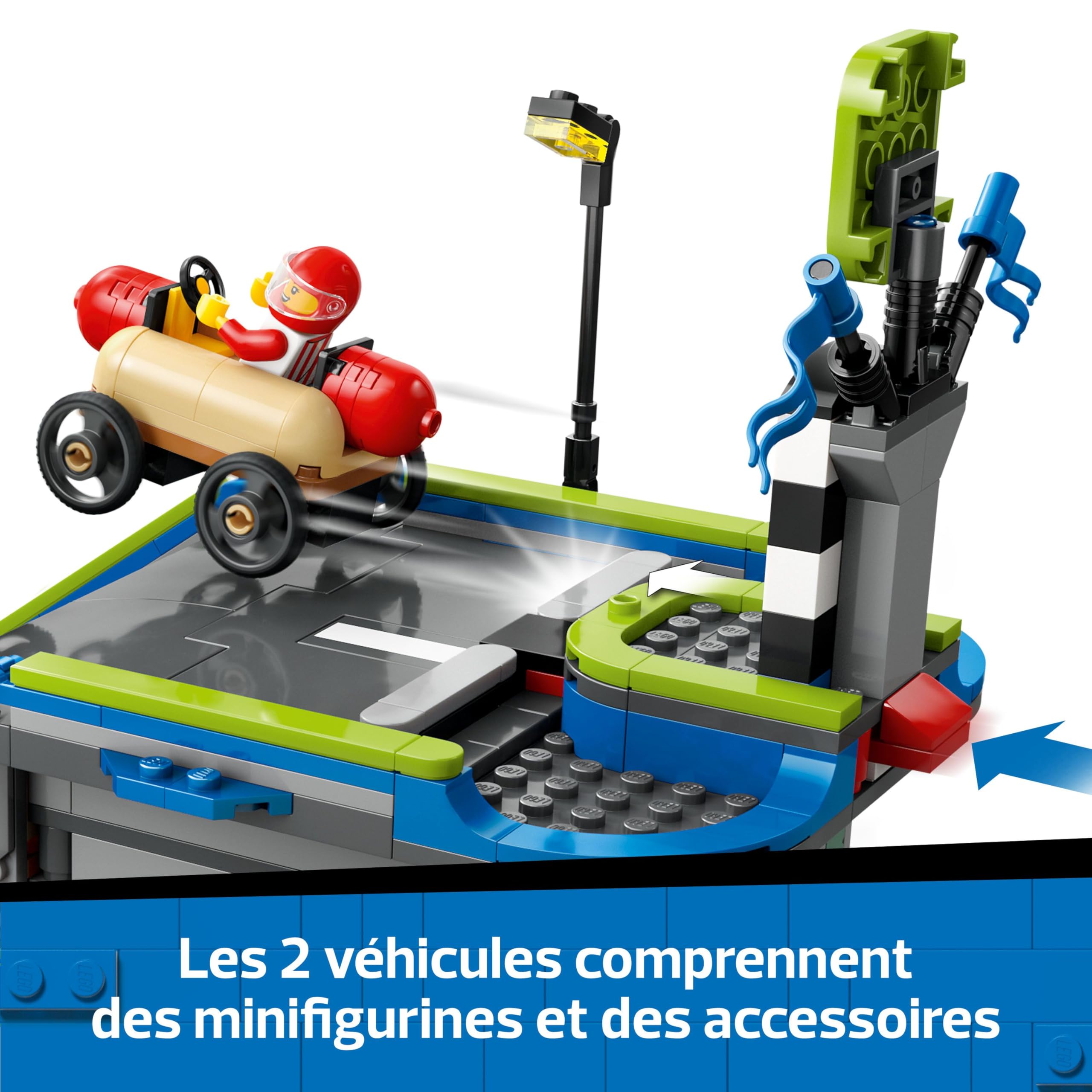 LEGO City Zéro Limite : Rampe pour bolides de Course - Jeu de Construction avec Voitures caisses à Savon pour garçons et Filles dès 6 Ans - 4 Personnages Dont Un Plombier - Idée Cadeau Amusante 60460