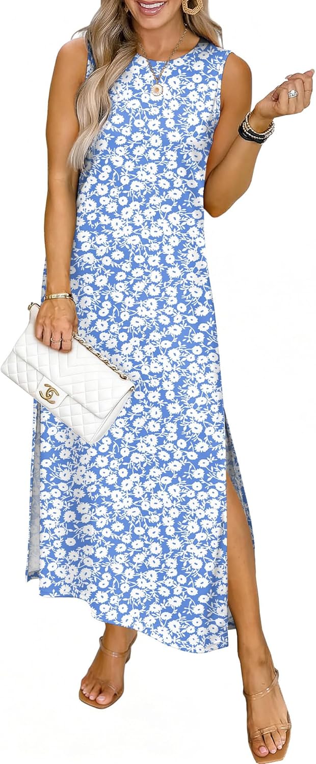 RUMIA Women's Maxi Dresses Casual Summer Elegant Side Slit Dress with Pockets (S-XXL) - Image 2