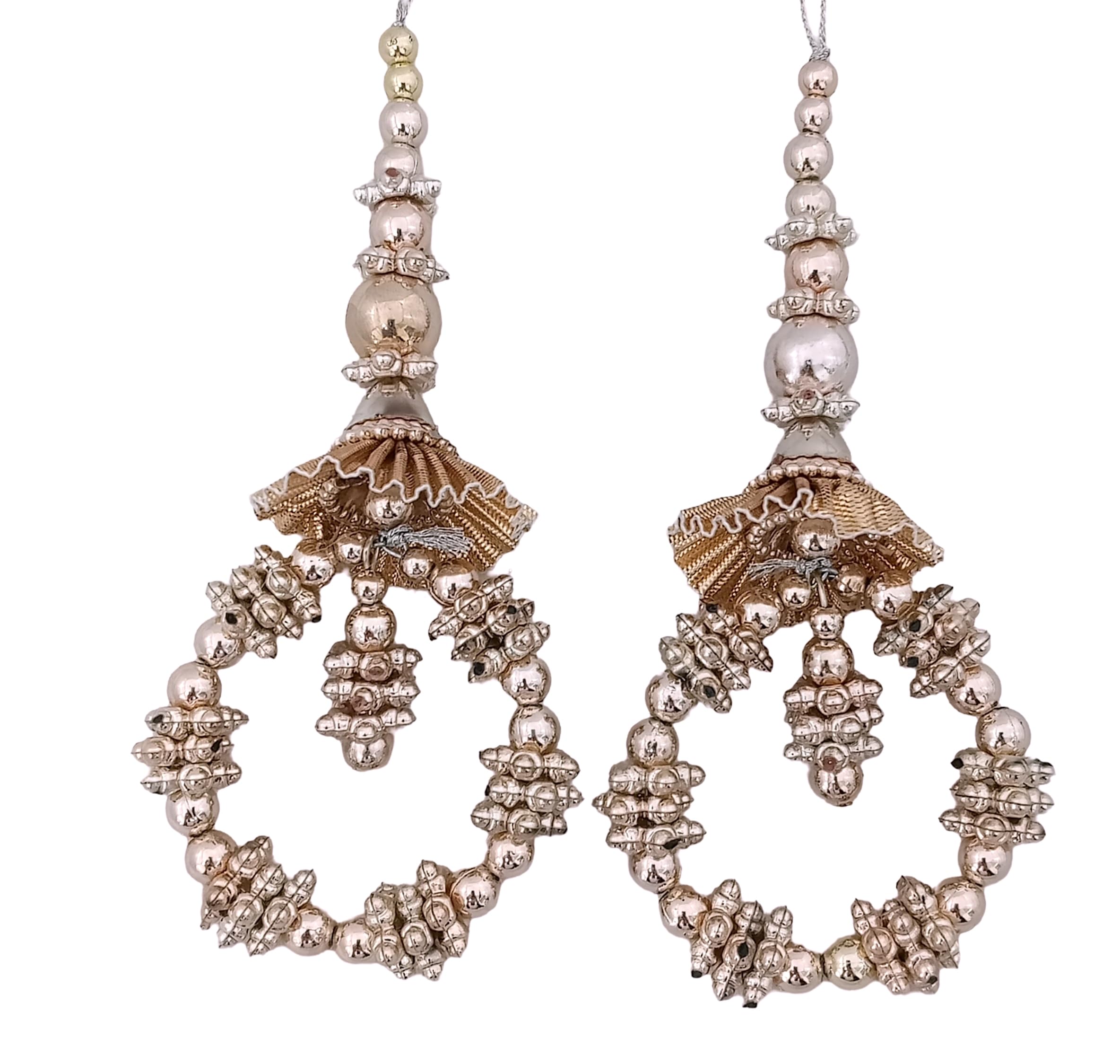 Shoppingover Rose Gold Latest Fancy Decorative Handmade Indian Tassels for Wedding Dress (Pack of 2 Latkans)-image-28