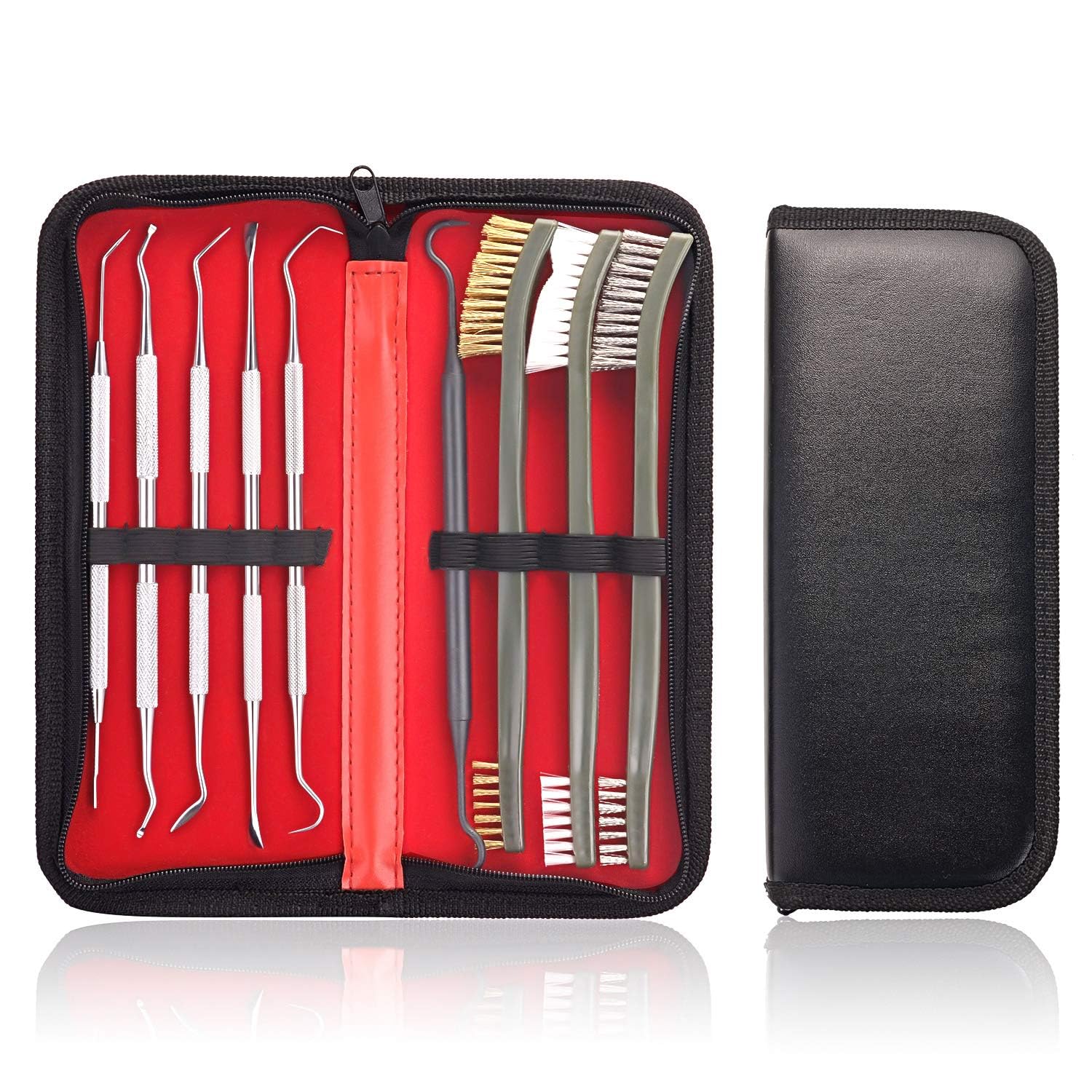 GunAlly Gun Cleaning Brushes & Picks Kit Set Brass Steel Nylon Double Ended Gun Cleaning Brushes Stainless Steel Pick Set - Brass Steel Nylon Bristle Brushes-image-26