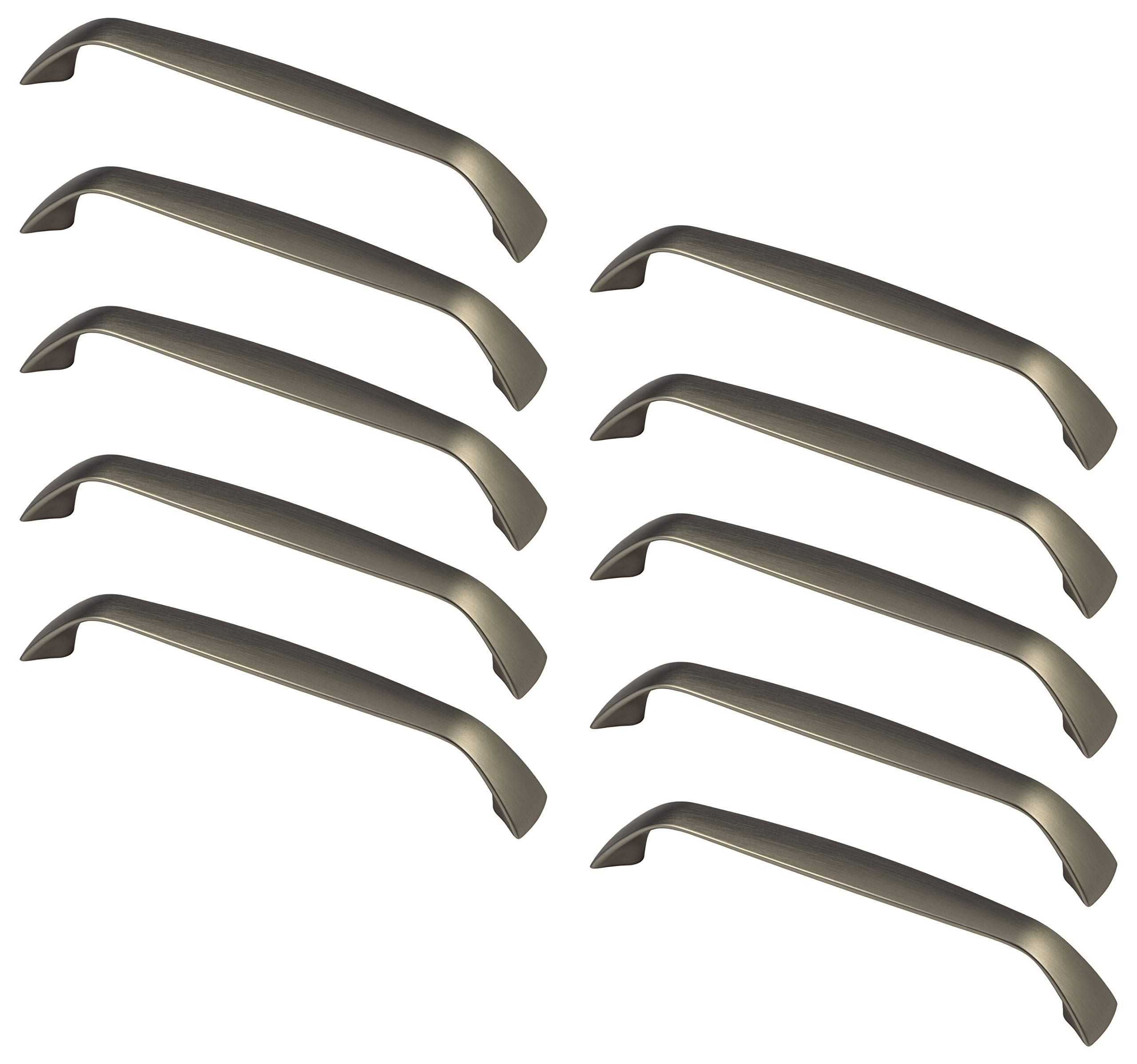 GedoTec Schubladengriff Edelstahl Möbelgriff 128 mm Schubladen - KARO | Griff Höhe 25 mm | Metall Küchengriff abgerundet | Türgriff Schranktür & Küche | 10 Stück - Bogengriffe für Schränke & Kommoden
