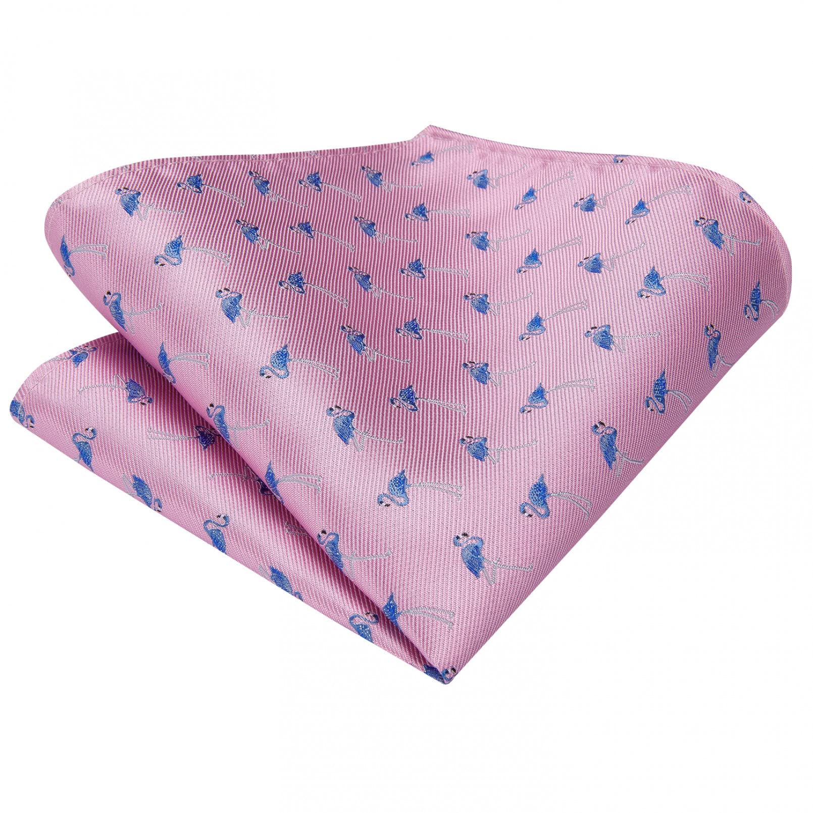 BAJIE Corbata Hombre de 8,5 Cm, ​​Traje de Corbata de Seda con flamencos de Dibujos Animados de Animales Rosas, pañuelo de diseño para Hombre, Gemelos, Corbata para Hombre