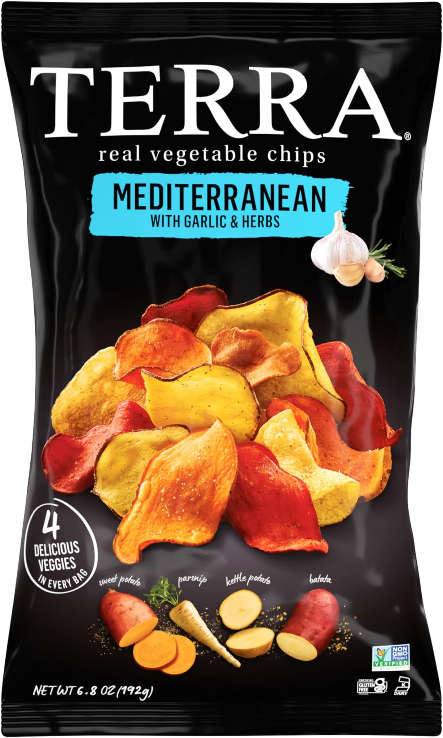 Terra Vegetable Chips, Mediterranean Garlic & Herbs Vegetable Chips, 6.8 Oz