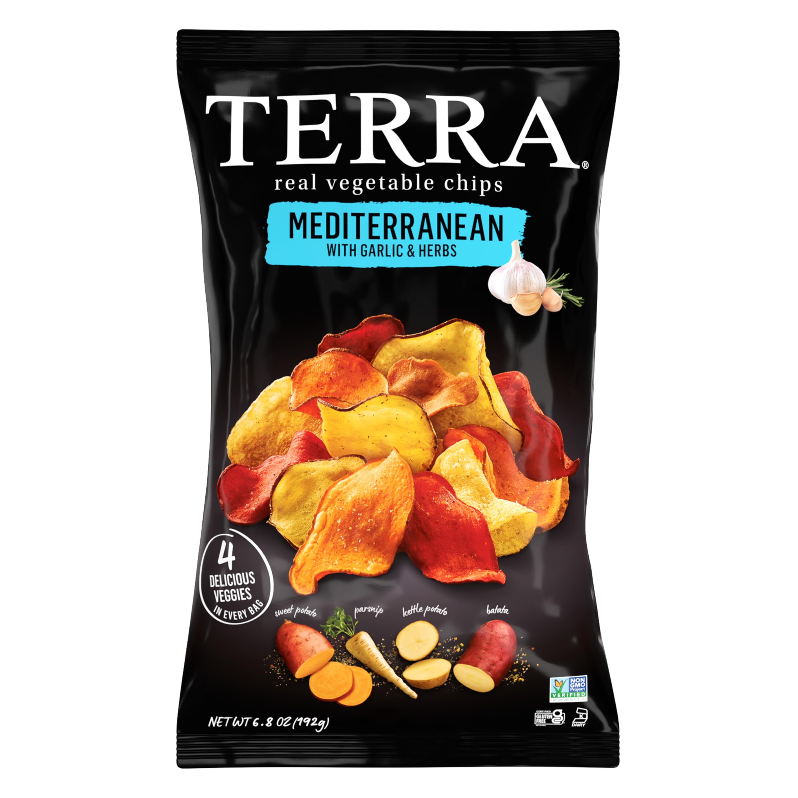 TerraVegetable Chips, Mediterranean Garlic & Herbs Vegetable Chips, 6.8 Oz