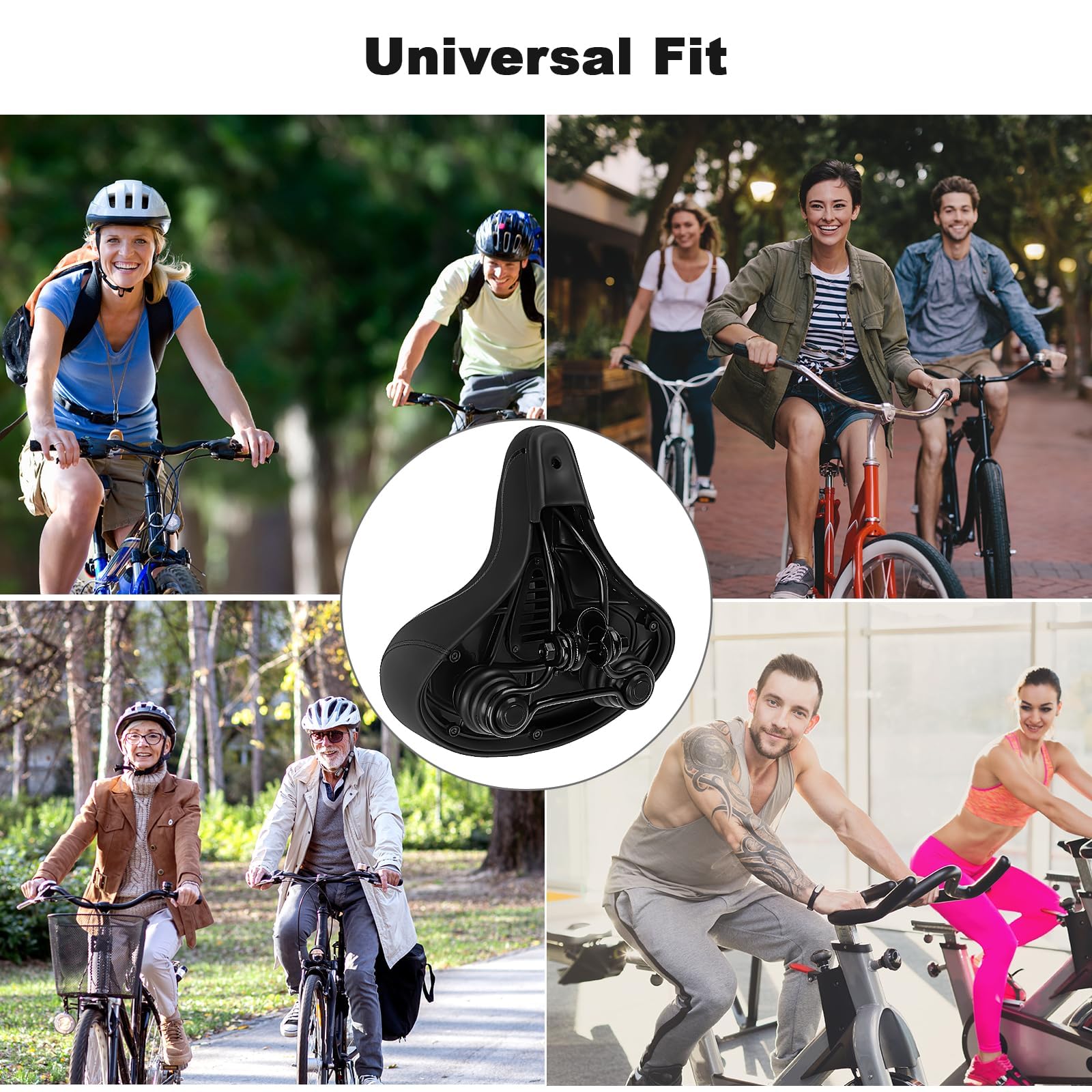 TONBUX Selle Vélo Confortable Hommes et Femmes, Ultra-Large Selle de Vélo Respirante et Confortable Compatible avec Vélo de Urbain, VTT, Peloton