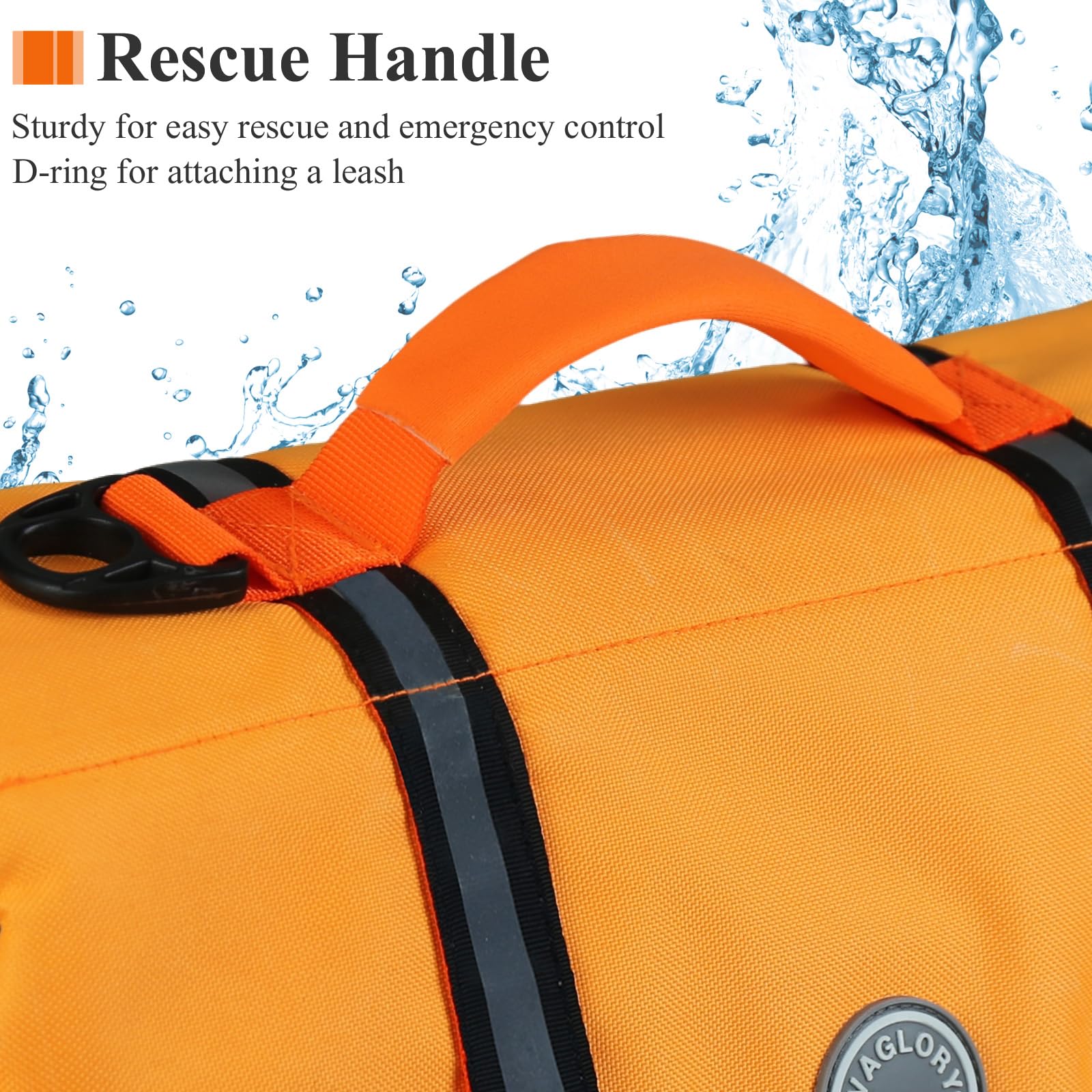VIVAGLORY Rip Stop Dog Life Jacket, Buoyancy Aid with Handle, Buoyancy for Doggy Dog Life Jacket for Swimming & Boating, XXS - Image 4