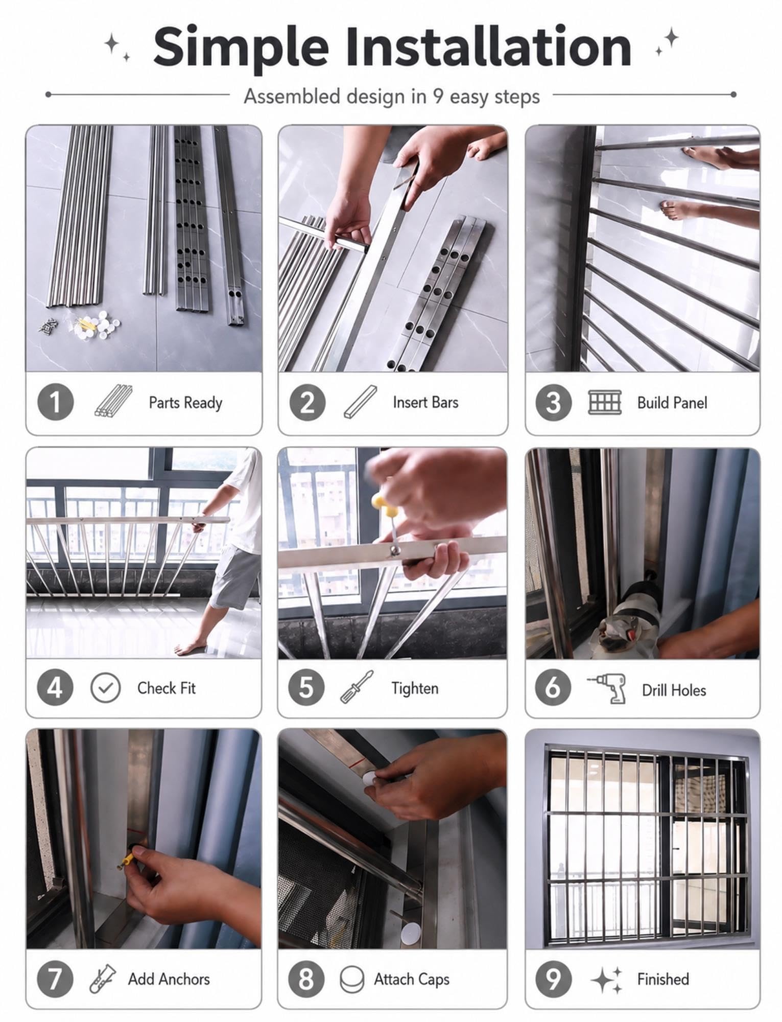 Protezione for finestra interna for balcone appartamento seminterrato