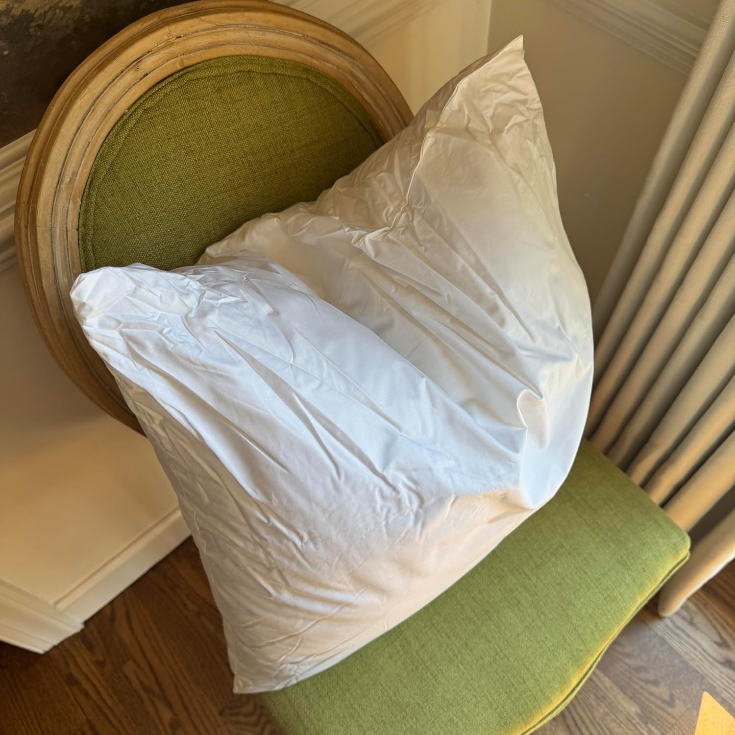 Plush Pillow Insert, 22 x 22 Inches, 100% Cotton Cover, Polyester Gel Fill, Made in USA, Fits 20x20 Pillow Covers