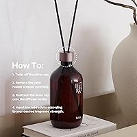 Vista 5 de hetras. Premium Reed Diffuser: 16.9oz (500 ml) Large Capacity Hotel Wood Scent Fragrance Oil Diffuser Sticks for Home Office Bathroom Decor