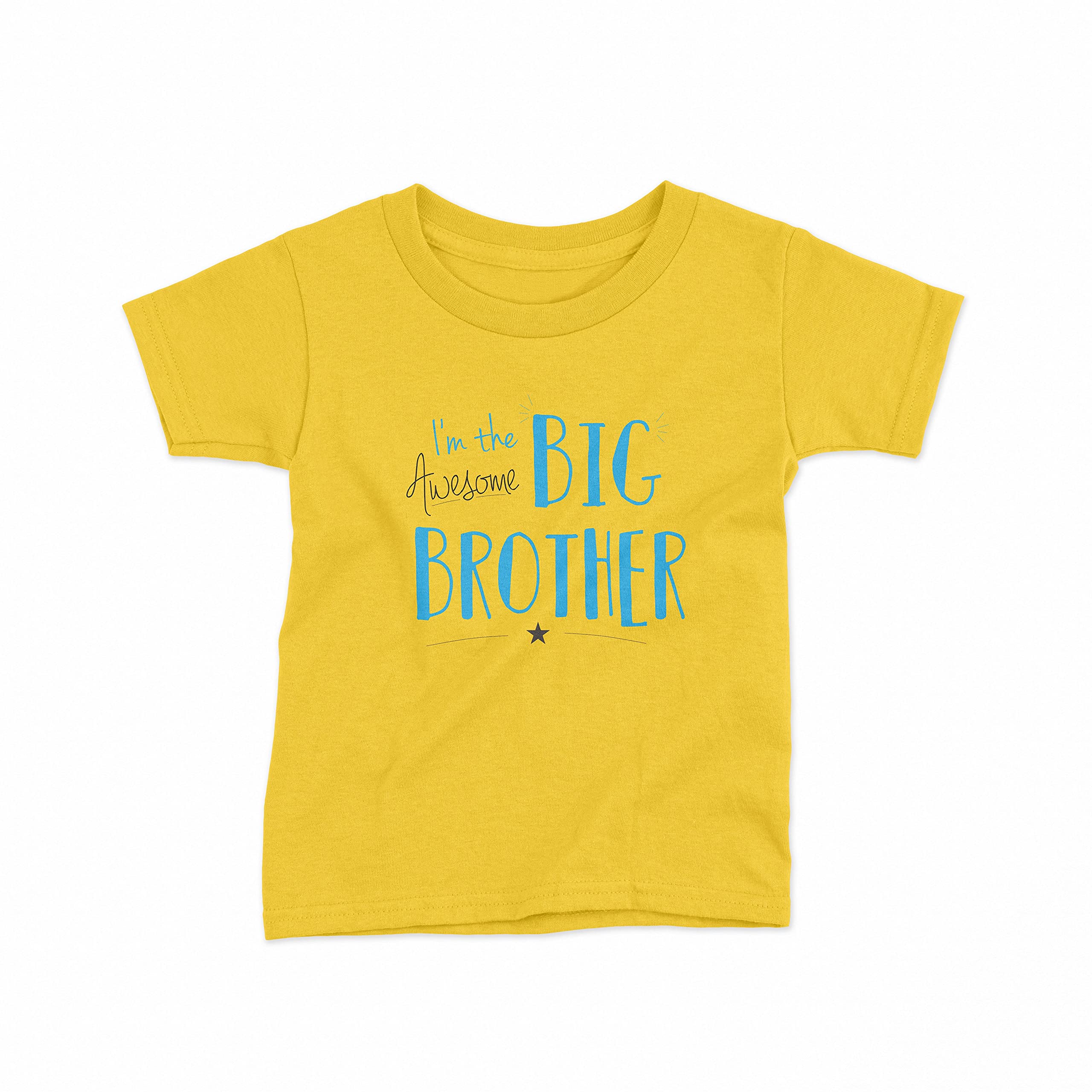 Reality Glitch Boys Yellow Awesome Big Brother Kids T-Shirt Gift (7-8 Years, )