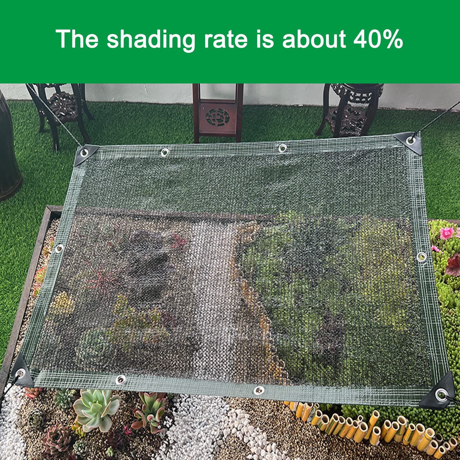 Telo da giardinaggio leggero e traspirante con corda personalizzabile per piante da serra e terrazza, 8 x 12 m / 26.2x39.4ft, ideale per uso in giardino