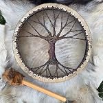Shaman Drum 10 Inch Handmade Shamanic Drums Hand Drums With Drum Stick Tree of Life Sound Healing Tool For Spiritual Music, Reflection Meditation(Tree of Life)