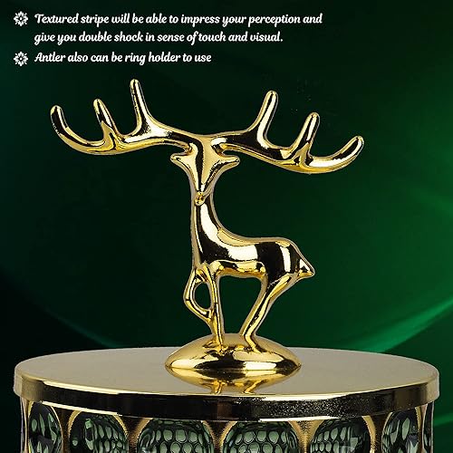 Miniatura 7 de Ezebesta Juego de 2 recipientes de baño vintage de lujo, pequeños y gruesos, dispensador de soporte para bolas de algodón y almohadillas,