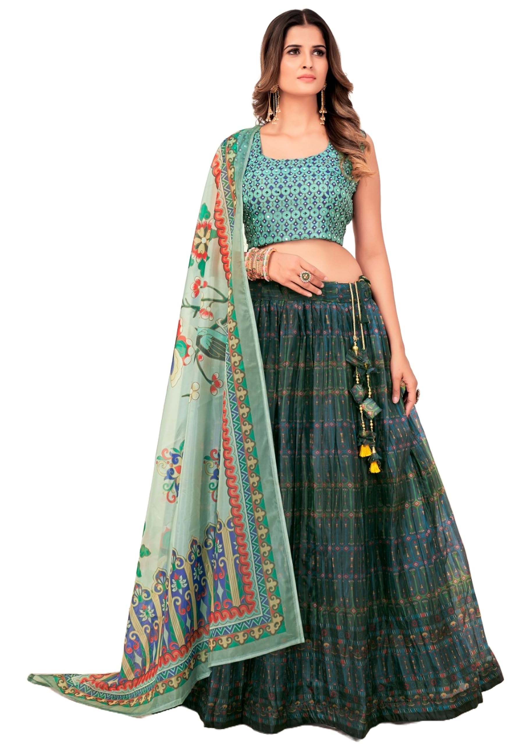 Shri Balaji Silk & Cotton Saree EmporiumFestival Party Wear Designer Organza Stitched Lehenga Choli iIndian Woman1645