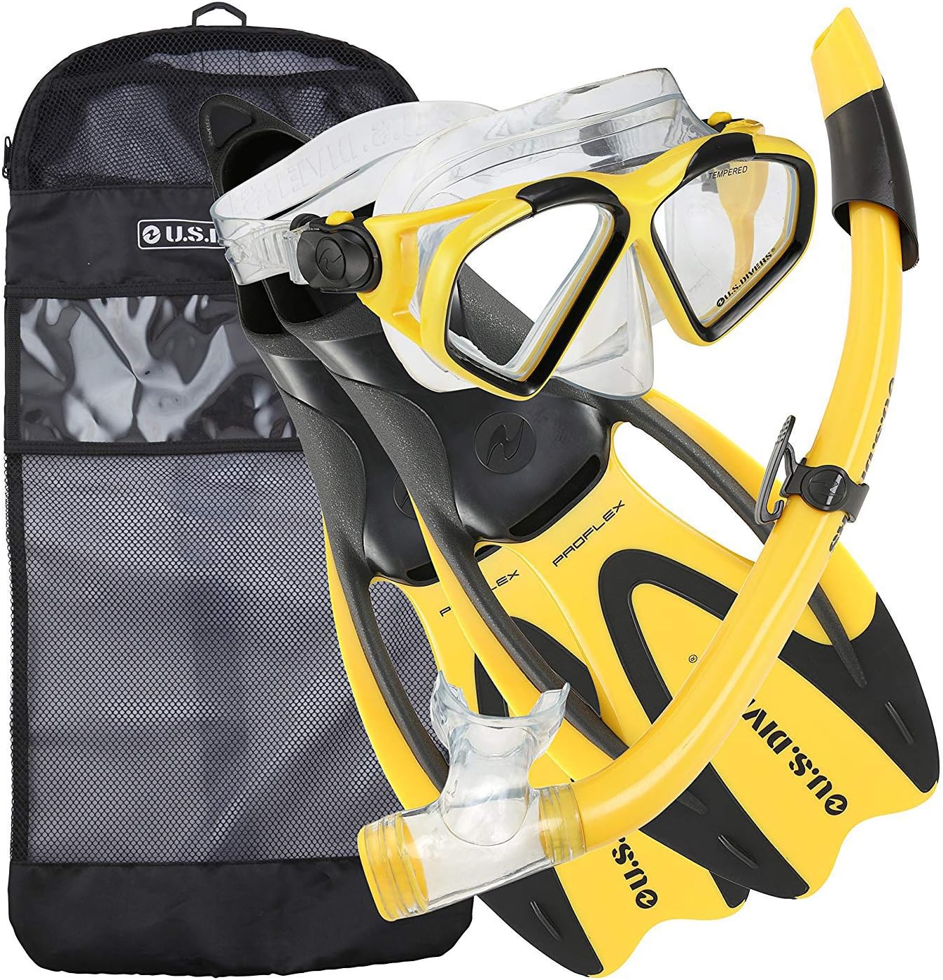 U.S. Divers Adult Cozumel Mask/Seabreeze II Snorkel/Proflex Fins/Gearbag : Everything Else
