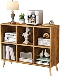 8-Cube Bookshelf 2 Tier Retro Bookcase with Legs, 47" Wood Bookshelves Storage Organizer Shelf, Freestanding Open Book Shelves for Bedroom Living Room Office, Rustic Brown