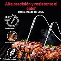 Vista 5 de ThermoPro TP829 - Termómetro inalámbrico de carne digital de 1000 pies para asar y ahumar, 4 sondas de carne, termómetro de parrilla para parrilla