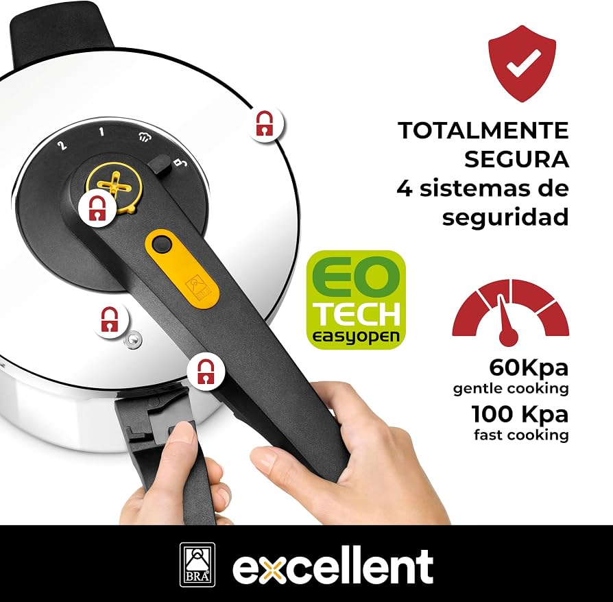 Olla A Presión Rápida Allure De Acero Inoxidable 18/10 | Juego De 4 Y 6 Litros | Válida Para Todo Tipo De Cocinas