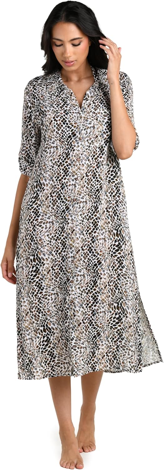 La Blanca Womens Midi Dress Swimsuit Cover Up