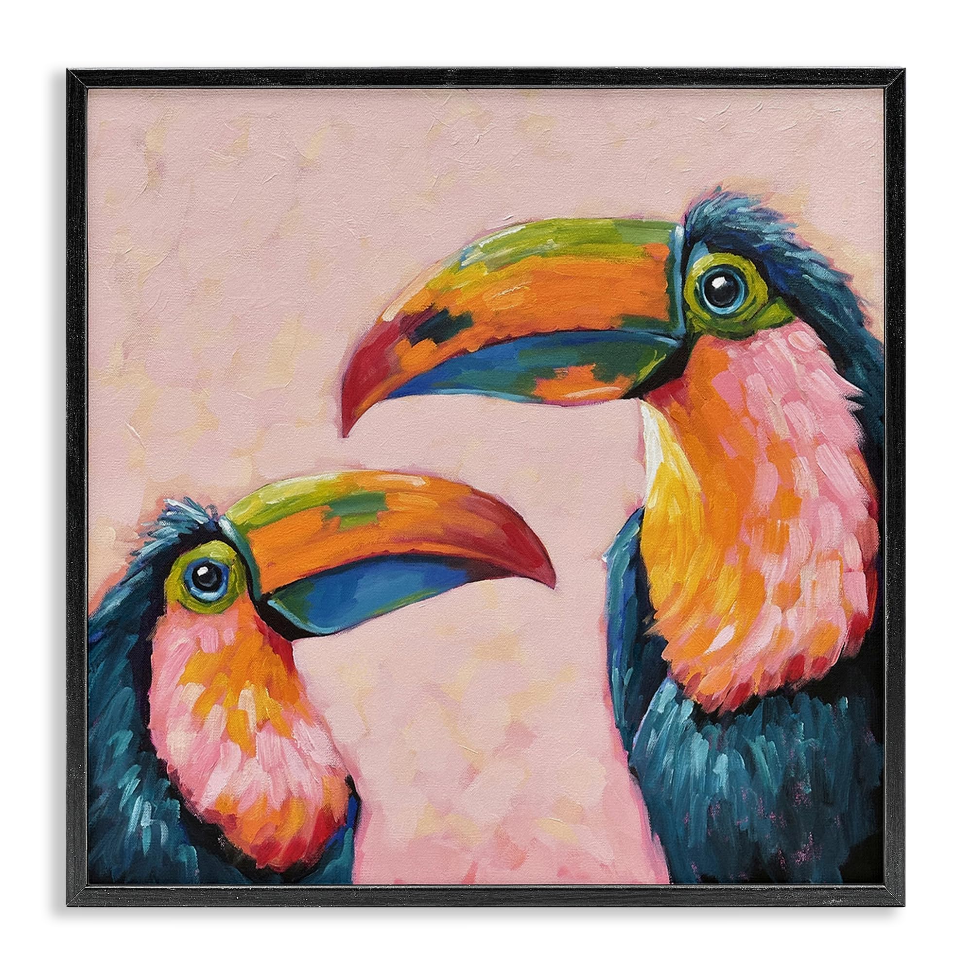 Stupell Industries Vibrant Toucan Pair Portrait 'Tropical Toucan Paradise', Framed Giclee Art, Black, 24 X 24 Inches, Easy To Hang And Sturdy, Made In Usa, By Lucia Stewart
