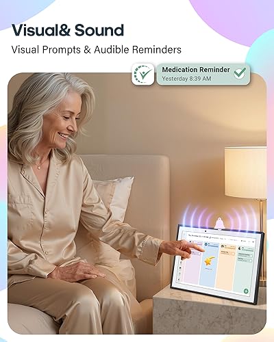 Miniatura 6 de Calendario digital de 10.1 pulgadas, planificador familiar electrónico inteligente con pantalla de gráfico de tareas, pantalla táctil IPS HD con