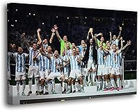 Vista 13 de SpiritualHands Póster de Lionel Messi, lienzo artístico de pared de Messi Argentina, carteles de fútbol de Leo Messi para dormitorio de niños