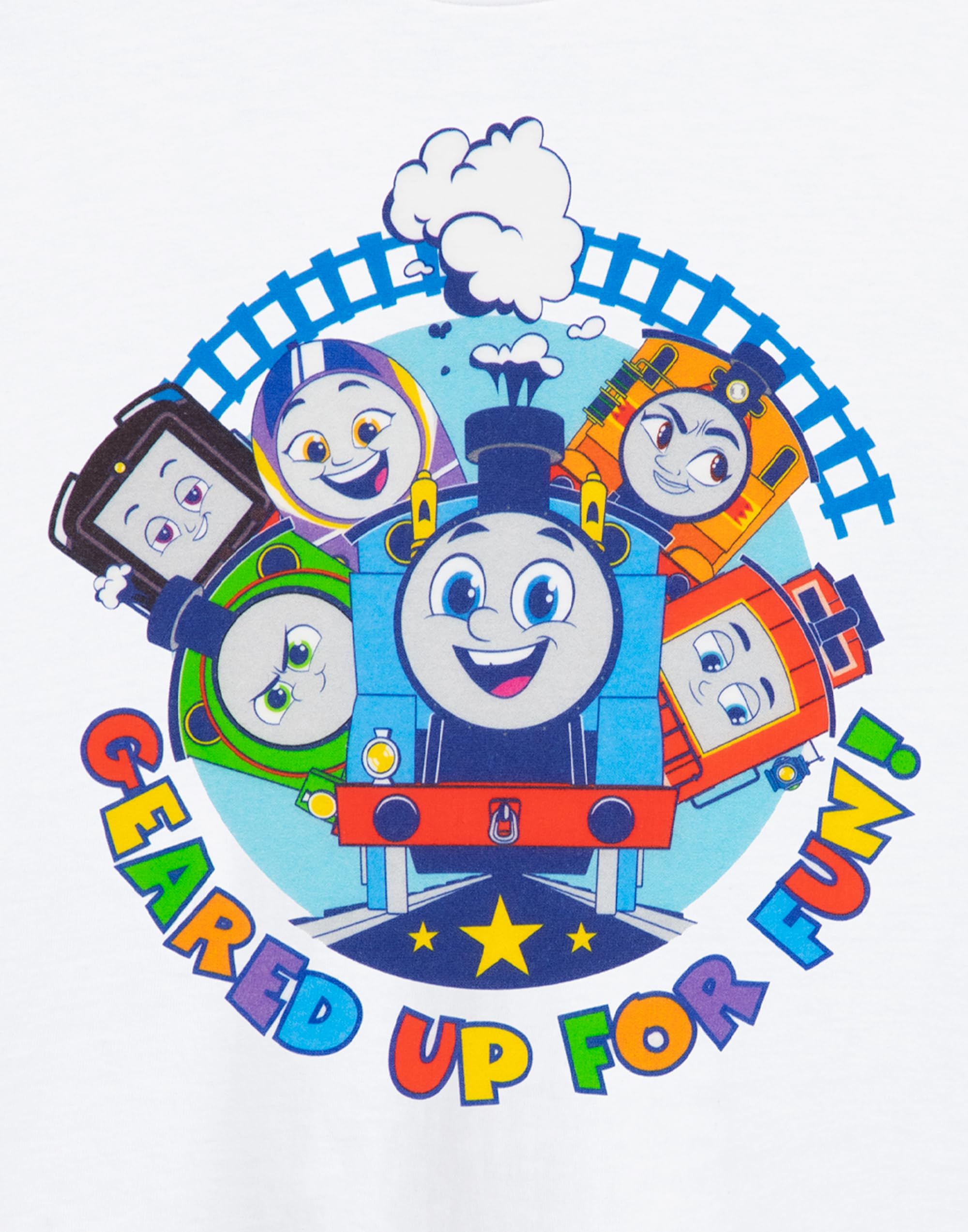Thomas & Friends Camiseta gráfica para niños | Camiseta de Manga Corta Mejores Amigos | Ropa de Personajes para niños | Thomas el diseño del Motor del Tanque