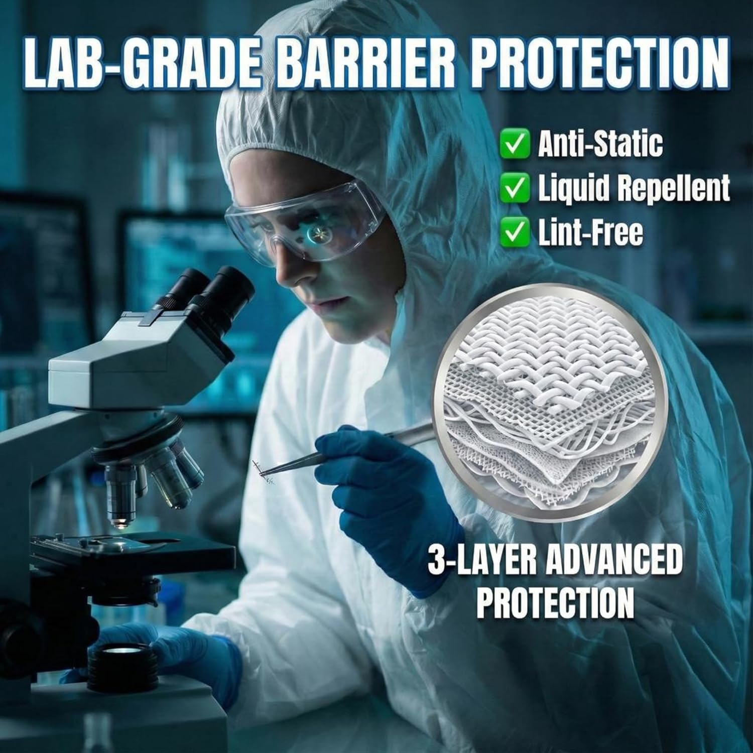 PENTAGON SAFETY EQUIPMENT Disposable Overalls, Full-Coverage Hazmat Suit with Hood for Extreme Work Environments